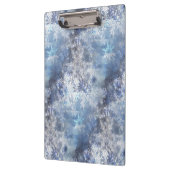氷と雪のテクスチャ付き青いクリスマスパターン クリップボード (左)