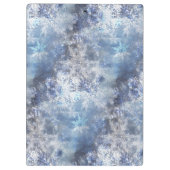 氷と雪のテクスチャ付き青いクリスマスパターン クリップボード (裏面)