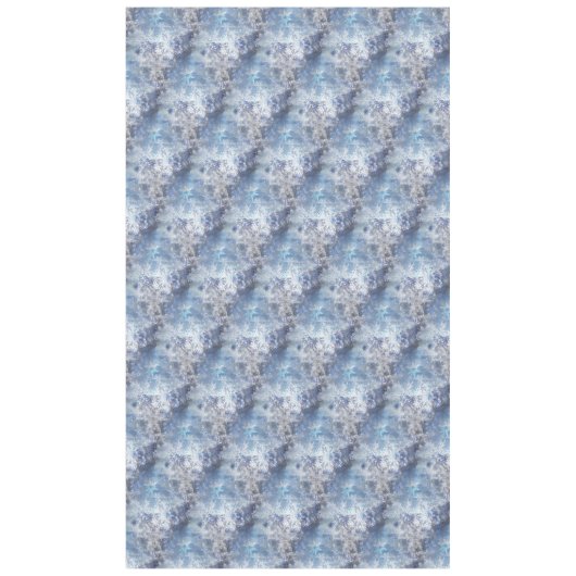 氷と雪のテクスチャ付き青いクリスマスパターン テーブルクロス (正面)