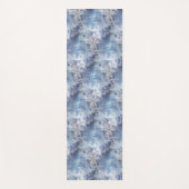 氷と雪のテクスチャ付き青いクリスマスパターン ヨガマット (正面)