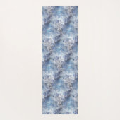 氷と雪のテクスチャ付き青いクリスマスパターン ヨガマット (裏面)