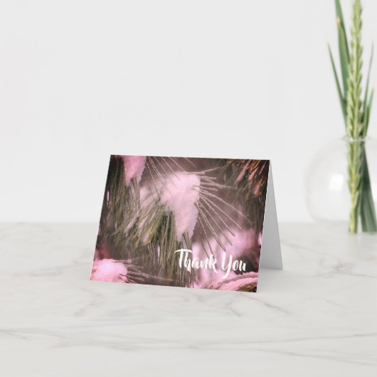 氷と雪の冬のカスタマイズ可能な感謝カード サンキューカード (正面)