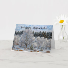 氷と雪の木の冬の休日クリスマスカード カード