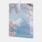 氷と雪 |さくらんぼの花々富士山ジャパン ガラスオーナメント (正面左)