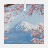 氷と雪 |さくらんぼの花々富士山ジャパン ガラスオーナメント (裏面)