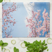 氷と雪 |さくらんぼの花々富士山ジャパン キッチンタオル (折り畳み)