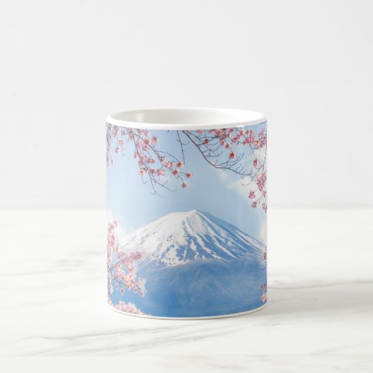 氷と雪 |さくらんぼの花々富士山ジャパン コーヒーマグカップ (中央)