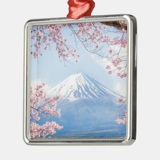 氷と雪 |さくらんぼの花々富士山ジャパン メタルオーナメント (左)