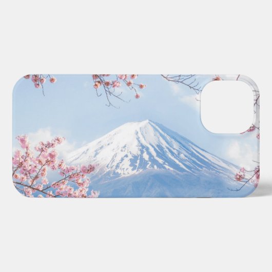 氷と雪 |さくらんぼの花々富士山ジャパン iPhoneケース (裏面横)