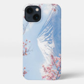 氷と雪 |さくらんぼの花々富士山ジャパン iPhoneケース (裏面)