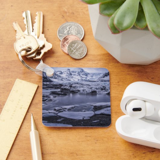 氷と雪 |アイスランドのソロヘマケル氷河 キーホルダー (デスク)