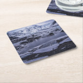 氷と雪 |アイスランドのソロヘマケル氷河 スクエアペーパーコースター (アングル)