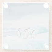 氷と雪 アデリーペンギン南極 ガラスコースター (裏面)