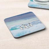 氷と雪 アデリーペンギン南極 コースター (左側)