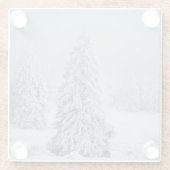 氷と雪 |ウッドランド、スイスアルプス ガラスコースター (裏面)