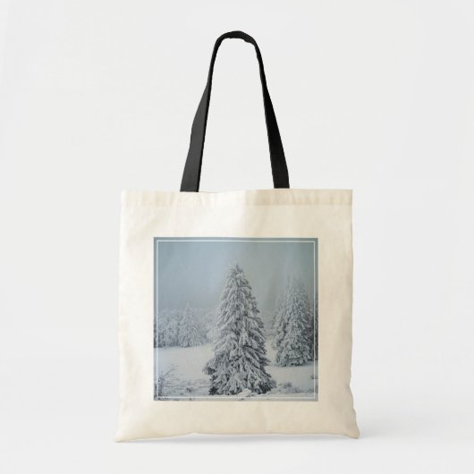 氷と雪 |ウッドランド、スイスアルプス トートバッグ (正面)