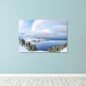 氷と雪 |オレゴン湖クレーター キャンバスプリント (インサイチュ (ウッドフロア))
