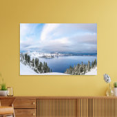 氷と雪 |オレゴン湖クレーター キャンバスプリント (インサイチュ (リビング))