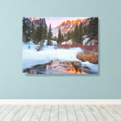 氷と雪 |コロラド州エステス・パーク キャンバスプリント (インサイチュ (ウッドフロア))