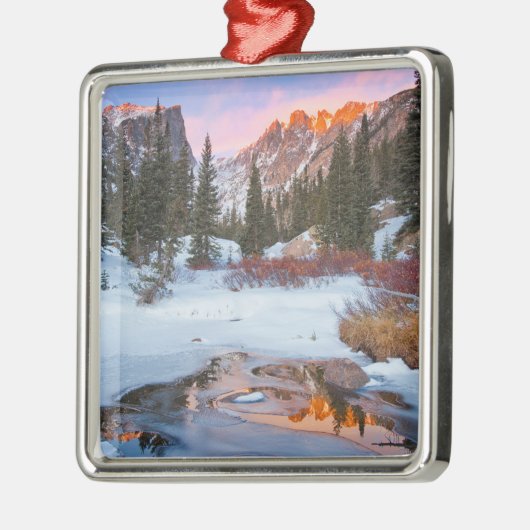 氷と雪 |コロラド州エステス・パーク メタルオーナメント (左)