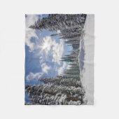 氷と雪 |サンライズ冬の雪アルバータ，カナダ フリースブランケット (正面)