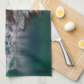 氷と雪 |ノーザンライト、ノルウェー キッチンタオル (四つ折り)