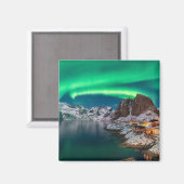 氷と雪 |ノーザンライト、ノルウェー マグネット (正面/裏面)