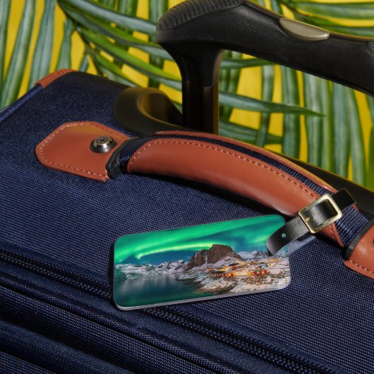 氷と雪 |ノーザンライト、ノルウェー ラゲッジタグ (正面インサイチュ3)