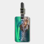 氷と雪 |ノーザンライト、ノルウェー ラゲッジタグ (正面縦)