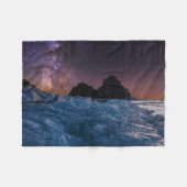 氷と雪 |バイカル湖、シベリア、ロシア フリースブランケット (正面(横))