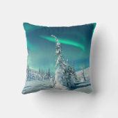 氷と雪 フィンランド，ラプランドのノーザンライト クッション (裏面)