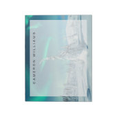 氷と雪 フィンランド，ラプランドのノーザンライト ノートパッド (回転)