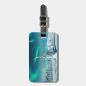 氷と雪 フィンランド，ラプランドのノーザンライト ラゲッジタグ (正面縦)