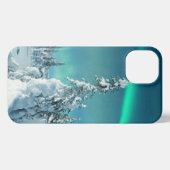 氷と雪 フィンランド，ラプランドのノーザンライト iPhoneケース (裏面横)