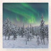 氷と雪 |フィンランド、冬の風景 ガラスコースター (正面)