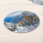 氷と雪 |ベルニ表現ナ（スイス） ラウンドペーパーコースター (アングル)