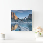 氷と雪 |ヨセミテ渓谷の氷 スクエア壁時計 (ホーム)