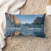 氷と雪 |ヨセミテ渓谷の氷 ランバークッション (ブランケット)