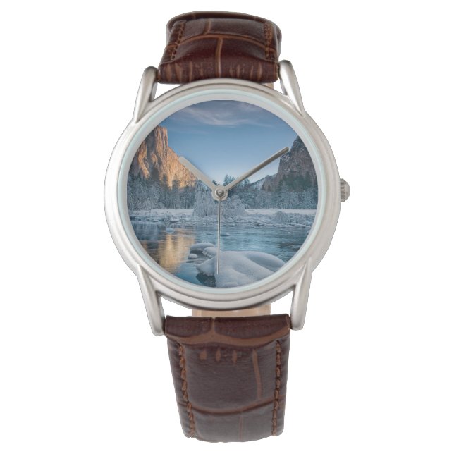 氷と雪 |ヨセミテ渓谷の氷 腕時計 (正面)