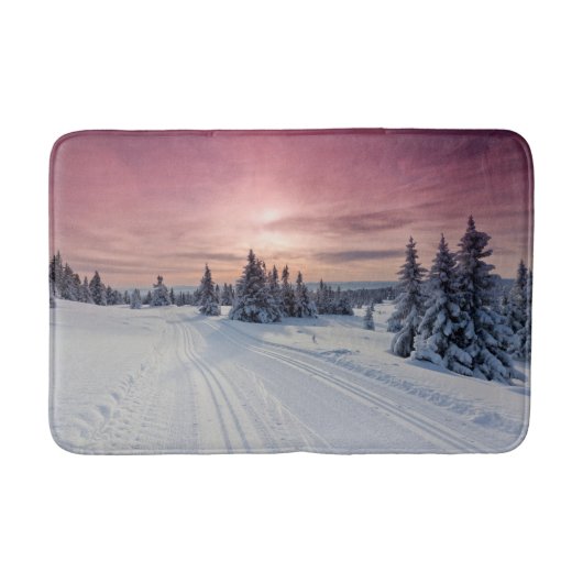 氷と雪 |リレハンメル(ノルウェー) バスマット (正面)