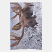 氷と雪 |ワイオミング州グランドテトン国立公園 キッチンタオル (縦)