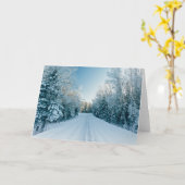 氷と雪 | 凍ってい Winter Road Russia，シベリア カード (黄色い花)