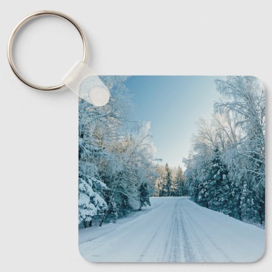 氷と雪 | 凍ってい Winter Road Russia,シベリア キーホルダー (正面)