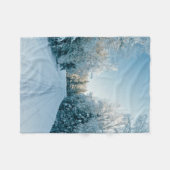氷と雪 | 凍ってい Winter Road Russia，シベリア フリースブランケット (正面(横))