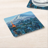 氷と雪 |富士山と東京スカイライン スクエアペーパーコースター (アングル)