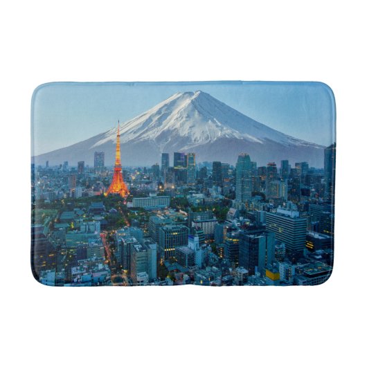 氷と雪 |富士山と東京スカイライン バスマット (正面)