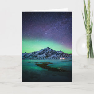 氷と雪   Aurora Borealis Milky Wayアイスランド カード