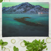 氷と雪 | Aurora Borealis Milky Wayアイスランド キッチンタオル (折り畳み)