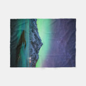 氷と雪 | Aurora Borealis Milky Wayアイスランド フリースブランケット (正面(横))