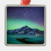 氷と雪 | Aurora Borealis Milky Wayアイスランド メタルオーナメント (正面)